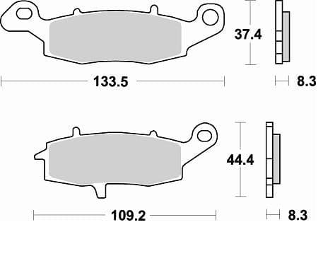 787SM1-Sunstar Sprockets and Chains-787SM1 Urban Series Semi-Metallic Pads Front