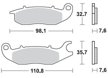 902SM1-Sunstar Sprockets and Chains-902SM1 Urban Series Semi-Metallic Pads Front