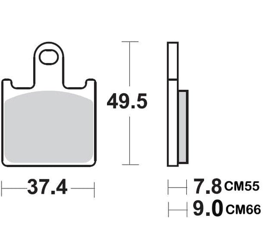 927CM66-Sunstar Sprockets and Chains-927CM66 Race series Semi-Metallic Pads Front