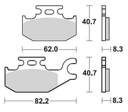 935CM44-Sunstar Sprockets and Chains-935CM44 Challenge Series Sintered Pads Front Left