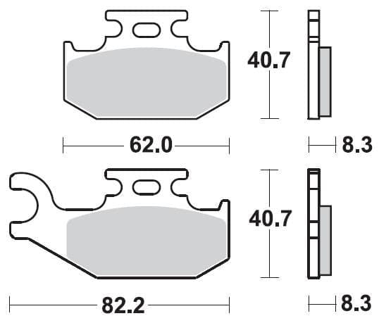 936CM44-Sunstar Sprockets and Chains-936CM44 Challenge Series Sintered Pads Front Right