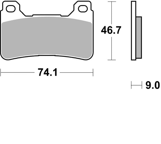 P1R899-Sunstar Sprockets and Chains-P1R899 Track Only P1R Super Sintered Pad Front