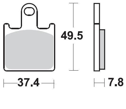 P1R927-Sunstar Sprockets and Chains-P1R927 Track Only P1R Super Sintered Pad Front