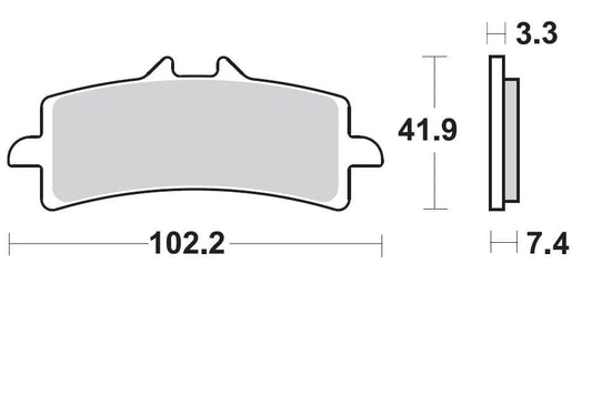 P1R930-Sunstar Sprockets and Chains-P1R930 Track Only P1R Super Sintered Pad Front